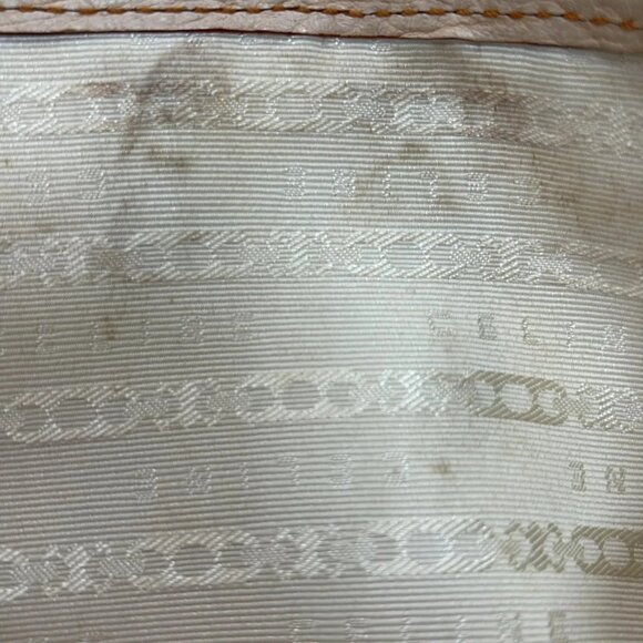 Auth CELINE Boogie Bag - Orange White Canvas Leather Handbag - Picture 9 of 10